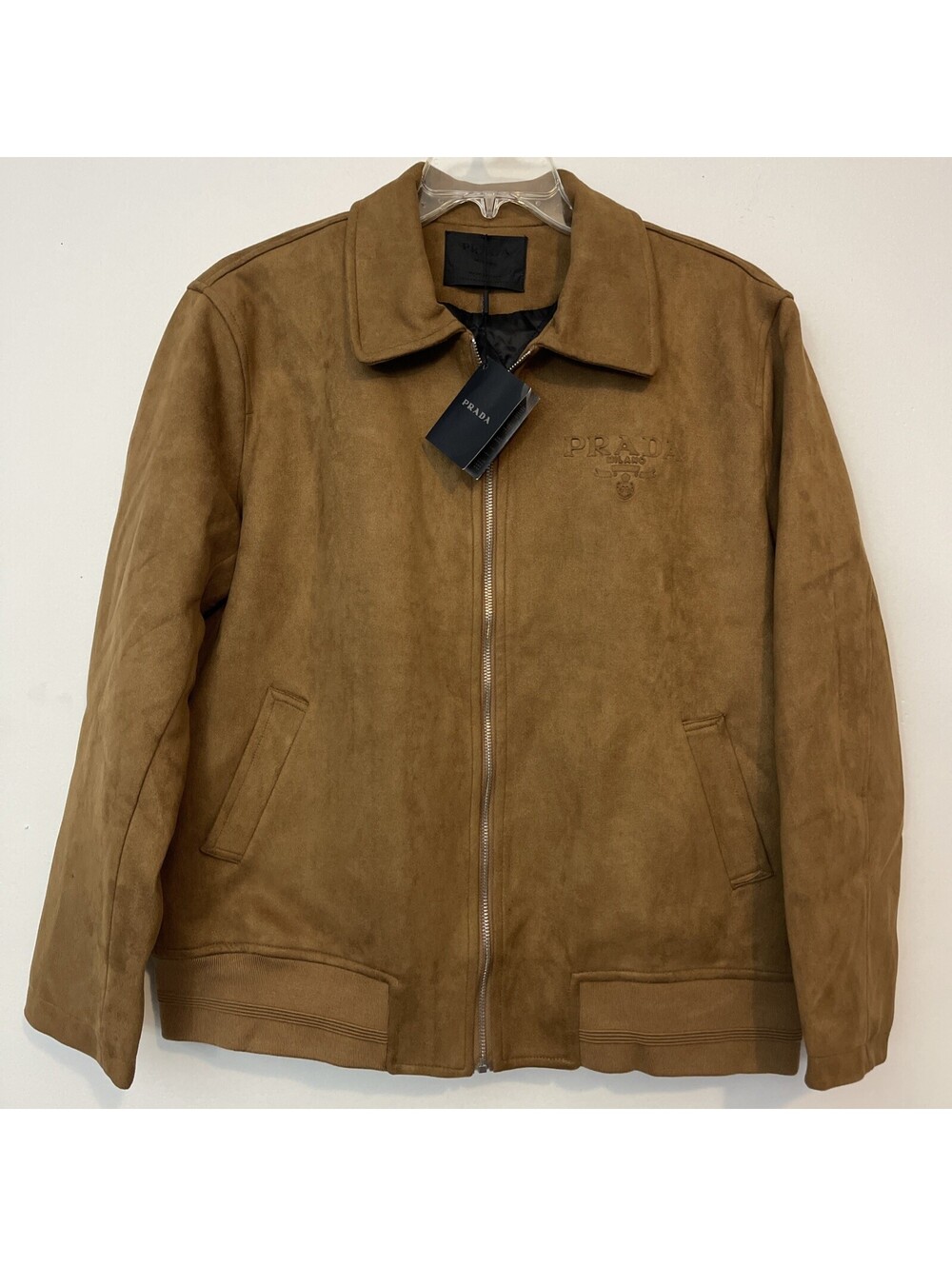 Mens Full-Zip Collared Elastic-Waist Velour Thick XL Brown Jacket NWT! M1425